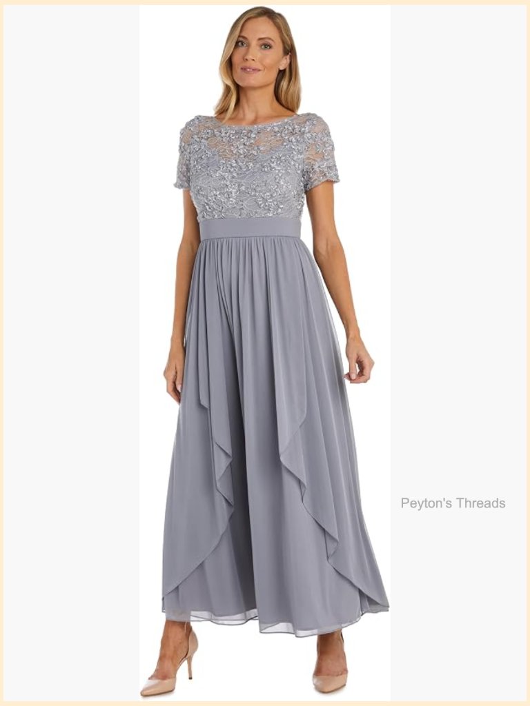 Soutache Cascade Gown With Sequin Embellishments And Ruffle Skirt